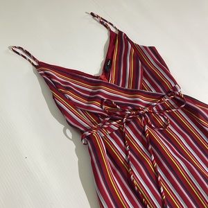 Aqua High Low Red Striped Dress